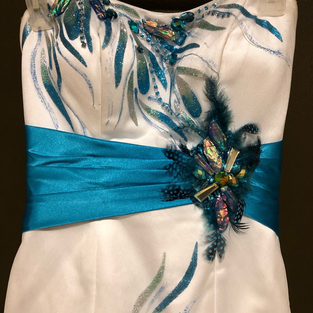 White mermaid style prom/pageant dress